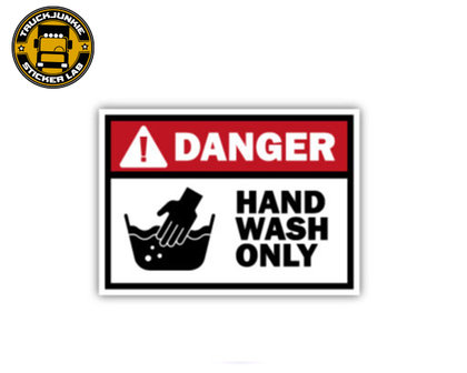 WARNING STICKER HAND WASH ONLY
