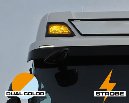 LED Oranje/wit positielicht skylight Scania (set) Met flits