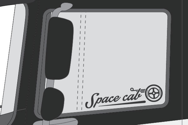 Window sticker Space Cab Daf