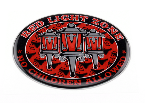RED LIGHT DISTRICT ZONE 3D STICKER