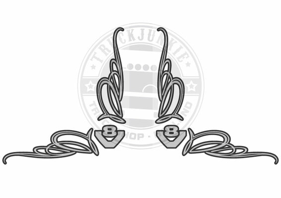 V8 - RAAMSTICKER HOEK - 2 KLEUR