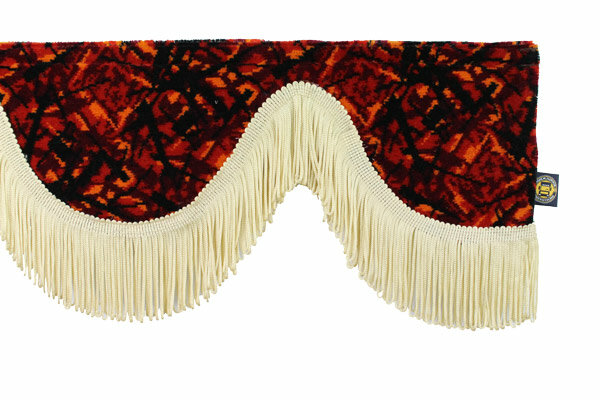 VOORRAAMBAND PLUCHE ROOD VRACHTWAGEN - FRON WINDOW PELMET