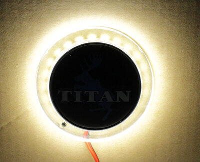 WARM WIT - VERLICHT EMBLEEM - UNIVERSEEL ​​​​​​​- 24V