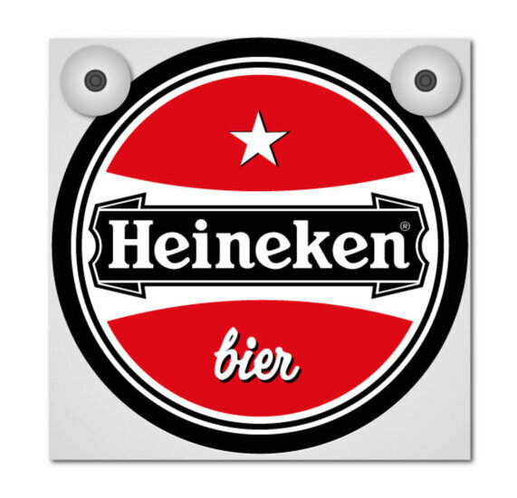 FRONTPLAAT MET AFB. LB1112 HEINEKEN OP 18X18CM ACRYLAAT