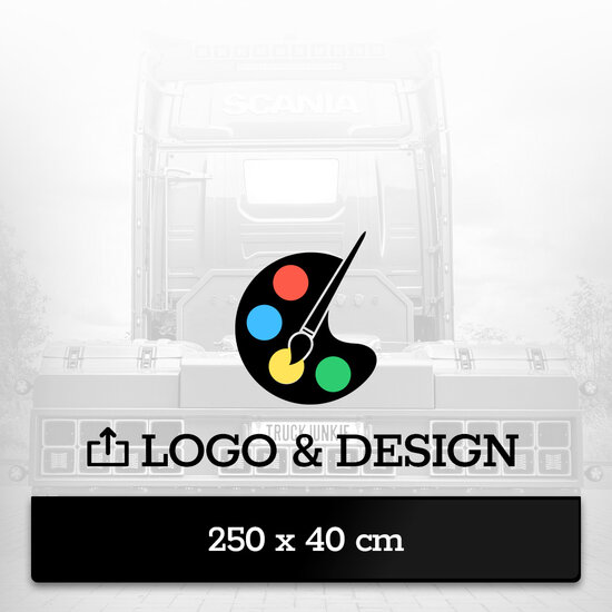SPATLAP 250 X 40CM - EIGEN DESIGN MET LOGO - NIEUWE EDITOR 