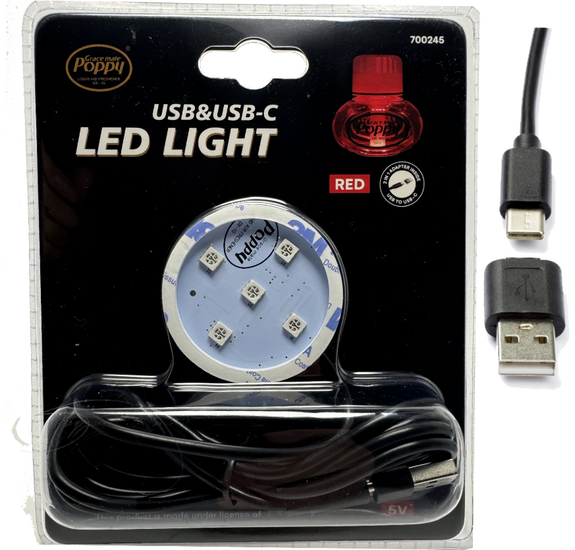 Poppy Led Verlichting Rood USB&amp;USB-C