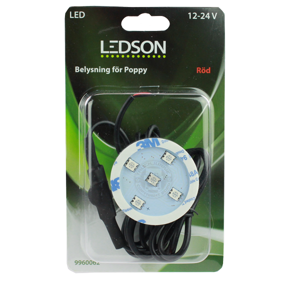 LEDSON - POPPY LED - ROOD - DIRECTE AANSLUITING - 10-40V
