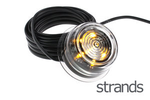 STRANDS - VIKING LED ZIJMARKERINGSLAMPEN - ORANJE  *HELDER GLAS*