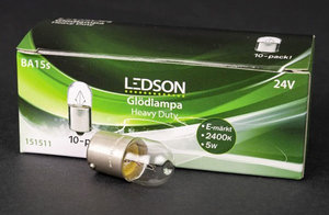 LEDSON - GLOEILAMP BA15s - 24V HEAVY DUTY - 10-PACK