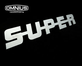 SUPER EMBLEEM - RVS *GEGLASSTRAALD*
