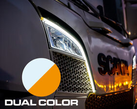 DUAL COLOR | WIT/ORANJE - LEDSON - SIDE/SOFTSTRIP - 60CM - 24V - IP67