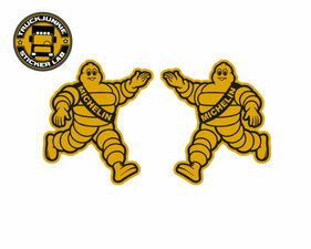 MICHELIN MAN - 2-KLEURIGE STICKER - SET VAN 2