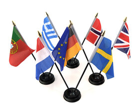 DUBBEL - LANDEN VLAG INCL. VOET