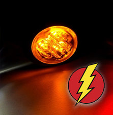 LED FLITSER - HIDE AWAY - AXITECH UR03  ECE R65 - ORANJE